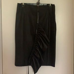 Karen Zambos Black Skirt with Peplum Belt